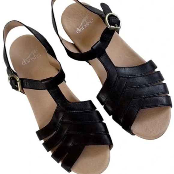 Like New Dansko Leather Mara Sandals Black Size 9 - Picture 2 of 3
